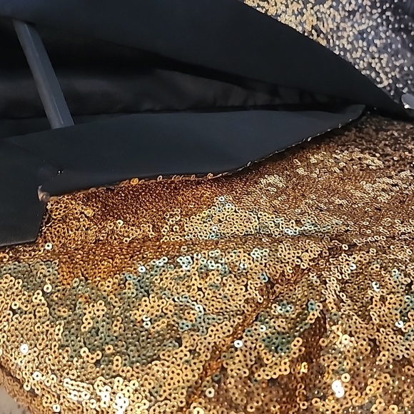 Coofundy Men's Large suit jacket black to gold sequenc ombre - Picture 5 of 7